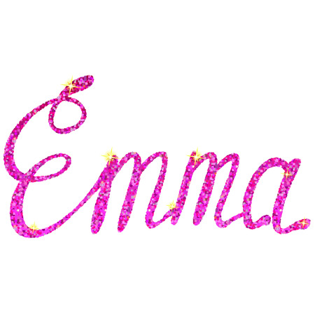 Vector Emma name lettering tinselsのイラスト素材