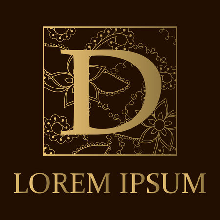 Background with D letter goldenのイラスト素材