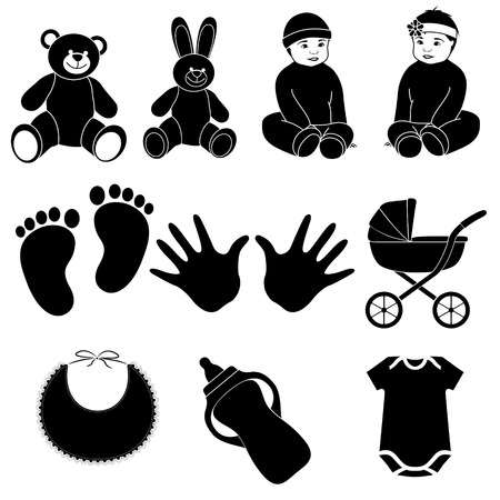 set of baby iconsのイラスト素材