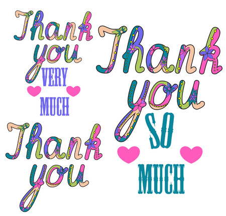 Vector tnak you wordsのイラスト素材