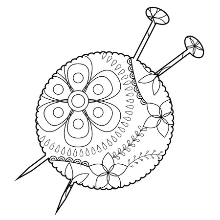 Vector coloring yarn ballのイラスト素材