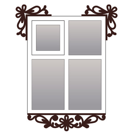 Vector window with carvedarchitravesのイラスト素材
