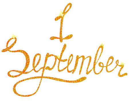 Vector lettering first september tinselsのイラスト素材
