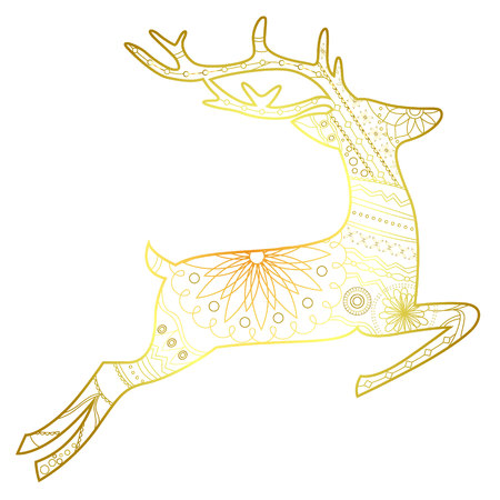 Vector deer golden isolatedのイラスト素材