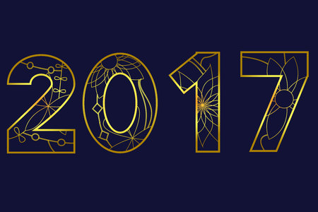 2017 year goldenのイラスト素材