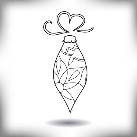 Vector christmas toy painted silhouette isolated on whiteのイラスト素材