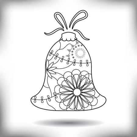 Vector christmas toy painted silhouette isolated on whiteのイラスト素材