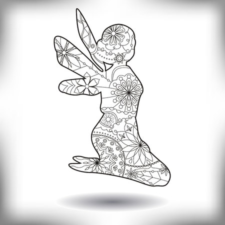 Vector fairy painted silhouette isolated on whiteのイラスト素材