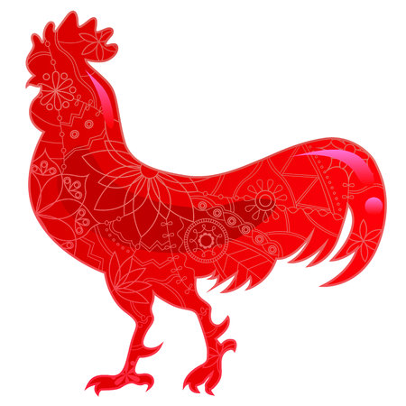 Vector isolated glass red cockのイラスト素材