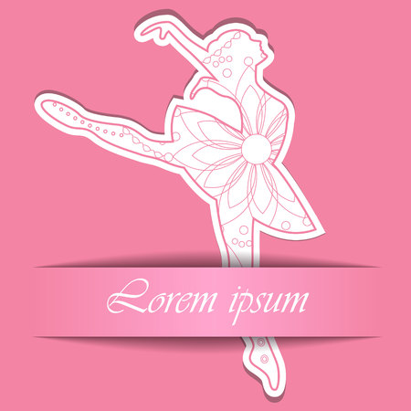 Vector paper background with ballet dancerのイラスト素材