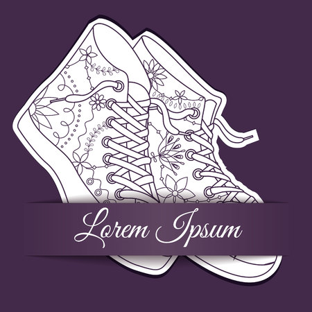 Vector paper background with gymshoesのイラスト素材