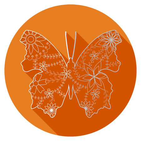 Vector isolated flat icon of butterflyのイラスト素材