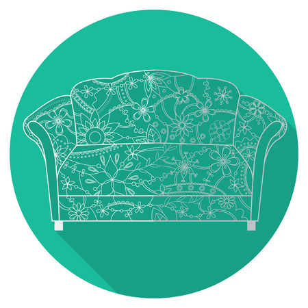 Vector isolated flat icon of couchのイラスト素材