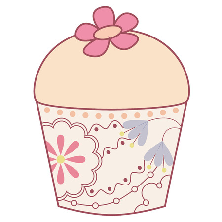 Vector cupcake vintageのイラスト素材