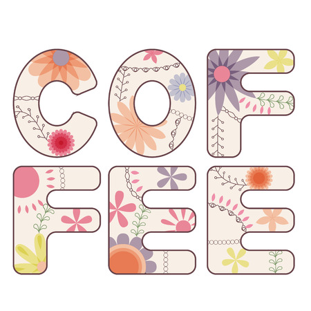 Vector coffee word vintageのイラスト素材