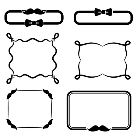 Vector set of frames with mustacheのイラスト素材