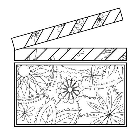 Vector clapperboard coloringのイラスト素材