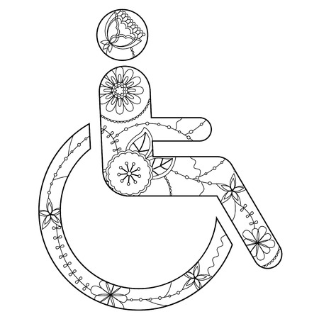 Vector sign of Persons with Disabilities coloringのイラスト素材