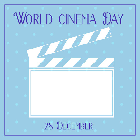 Vector world cinema day background with clapperboard vintageのイラスト素材