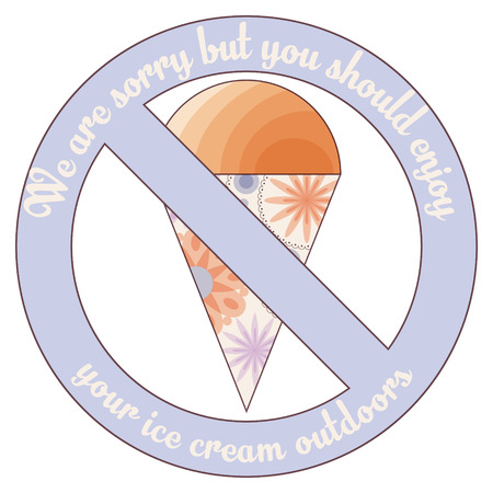 Vector polite plate with ice cream simple vintageのイラスト素材