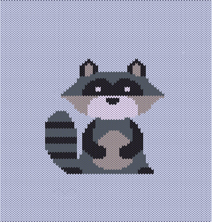 Vector raccoon knittedのイラスト素材