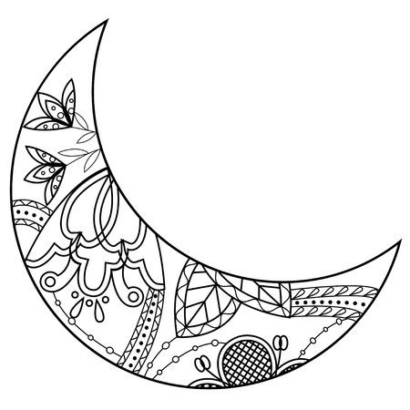 Vector crescent coloringのイラスト素材
