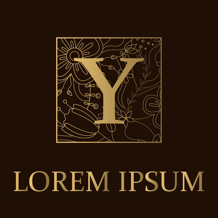 Background with Y letter goldenのイラスト素材