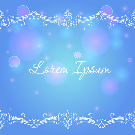 Bokeh background with decorative borderのイラスト素材
