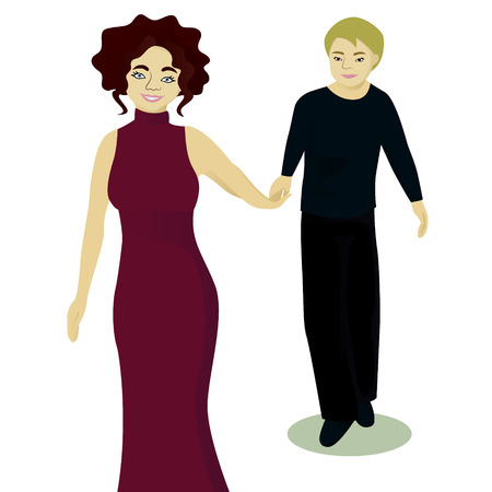 boy follows girlのイラスト素材