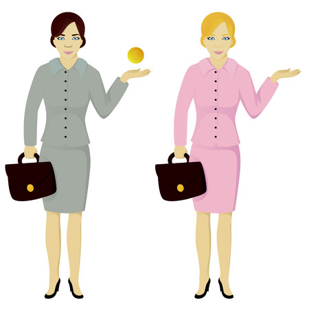 Business lady keep dollar and with empty placeのイラスト素材