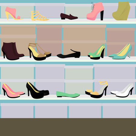 Shoes shop illustrationのイラスト素材