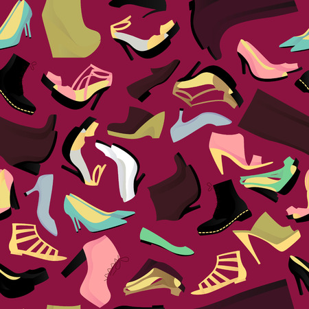 Shoes seamless pattern vector illustrationのイラスト素材