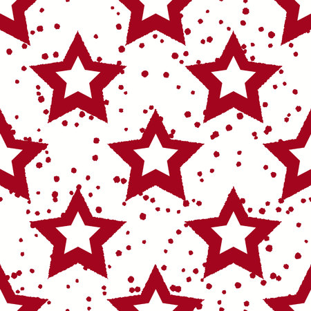 Red stars pattern with spots vectorのイラスト素材