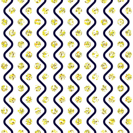 Vector seamless pattern with tinsels and wavesのイラスト素材