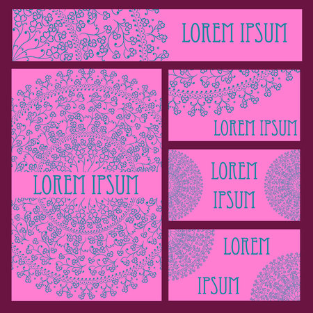 Design temlates with mandala vector setのイラスト素材