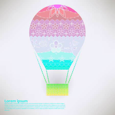 Background with air balloon transition colors vectorのイラスト素材