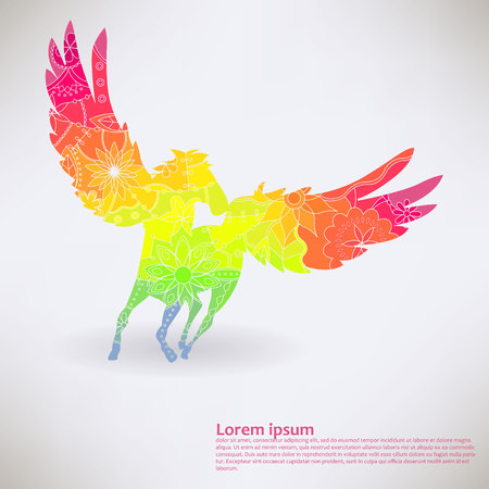 Background with pegasus transition colors vectorのイラスト素材