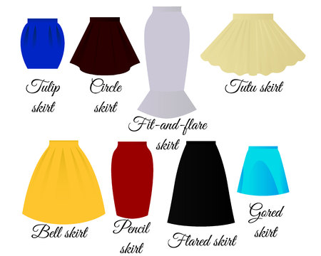 Styles of skirts setのイラスト素材