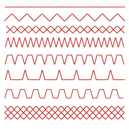 Sewing machine stitches setのイラスト素材