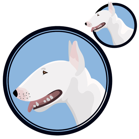 Bull terrier head in circle vector illustrationのイラスト素材