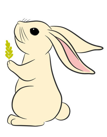 Rabbit easter isolated on whiteのイラスト素材