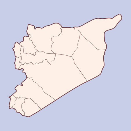Contour Syria map vintage colorsのイラスト素材