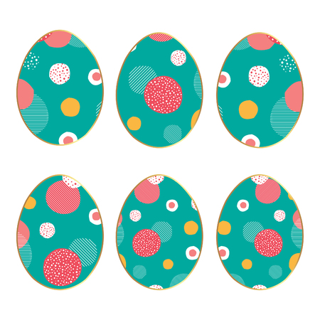 Abstract set of easter eggs with dotsのイラスト素材