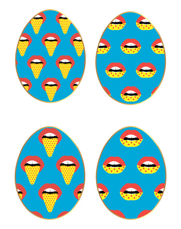 Pop art abstract set of easter eggsのイラスト素材