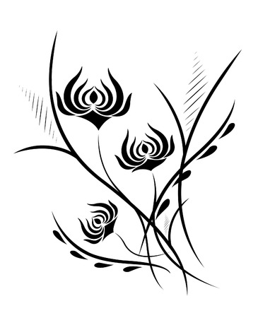 Flower vertical patternのイラスト素材