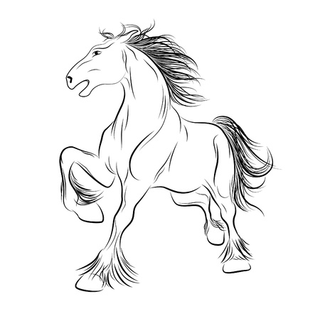 Vector image a horse, tattooのイラスト素材