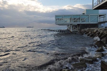 The beautiful Limassol Molos in Cyprusの写真素材