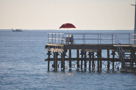 The beautiful Limassol Molos in Cyprusの写真素材