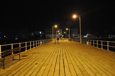 The beautiful night in Limassol Molos in Cyprusのeditorial素材