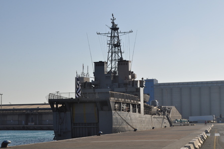 The beautiful warship on sea.のeditorial素材